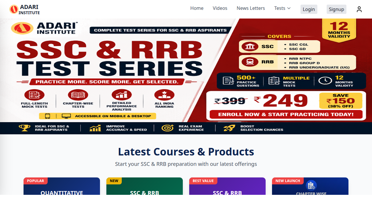 Adari Institute — website built by Savion Technologies